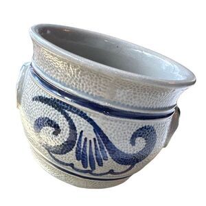 Vintage German Staffel Gerzit Cobalt Blue And Grey‎ Crock
